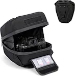 This hard shell camera case is designed for camera with lens with dimensions not exceeding. If you like to go out and shoot, this hard camera case is a nice choice. It offers a sturdy shell that protects your camera and lens from bumps and abrasions.